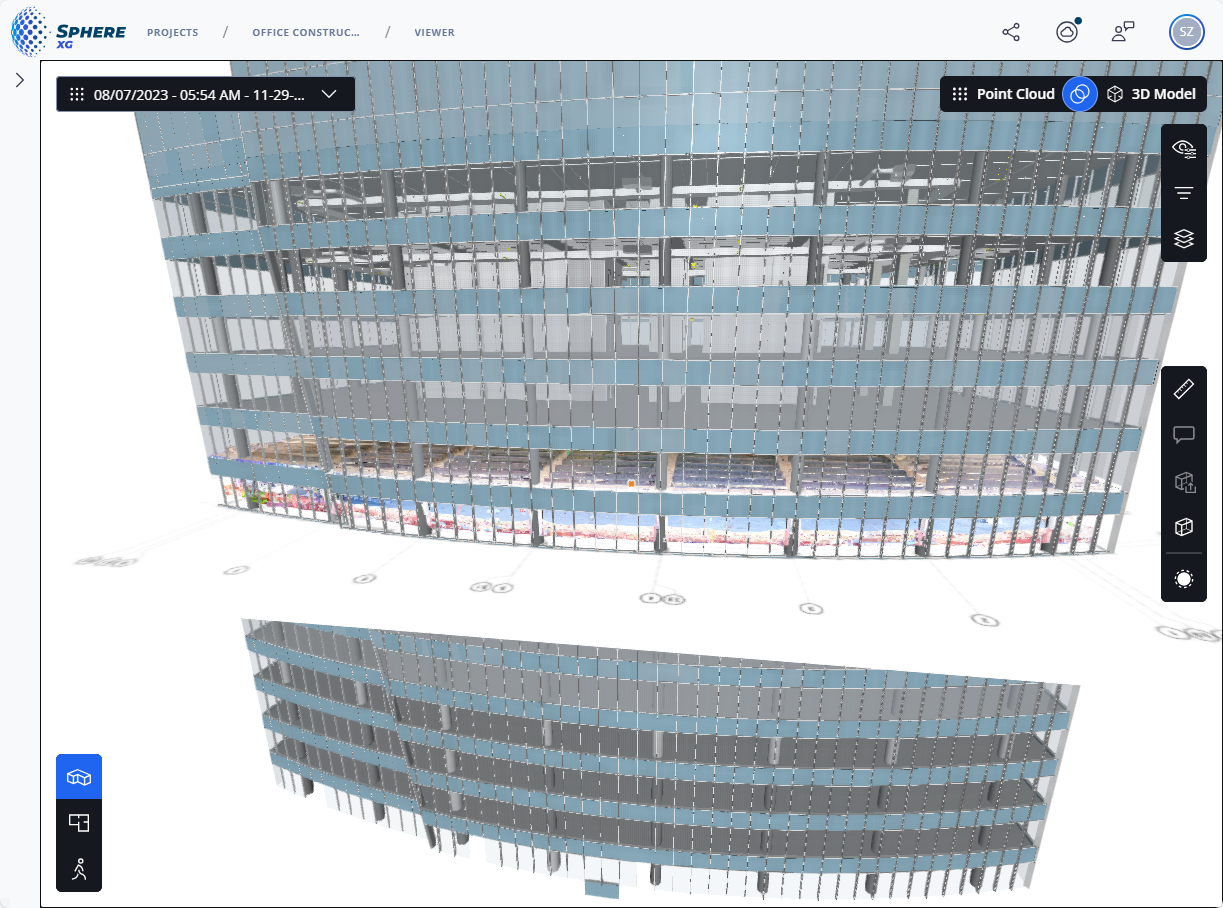 Capture Tab: The 3D View in the FARO Sphere XG Viewer Showing a 3D Model